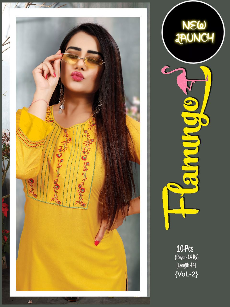 Beauty Queen Flemingo 2 Printed Rayon Regular Wear Latest Kurti Collection